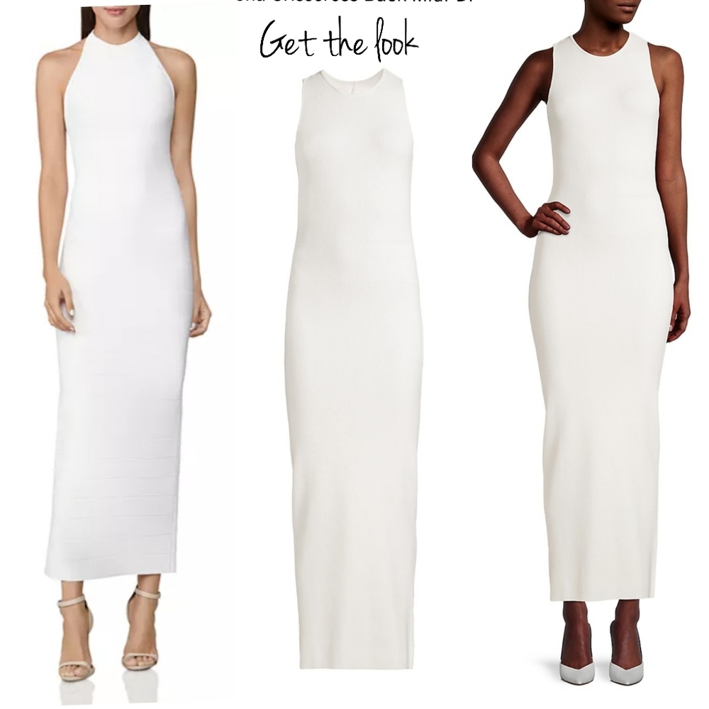 White Maxi Long - Sleeveless Classic Sheath Dress Gown - Picture 8 of 15